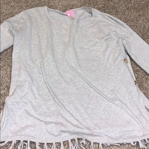 Lilly Pulitzer Long Sleeve Frayed Top
